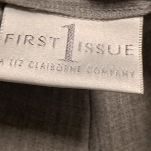 NWT FIRST 1 ISSUE LIZ CLAIBORNE gray marbled light & airy pants/slacks Size 16